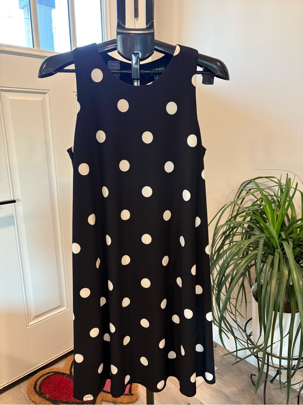 Lauren Ralph Lauren Black Mini Dress with White Polka Dots